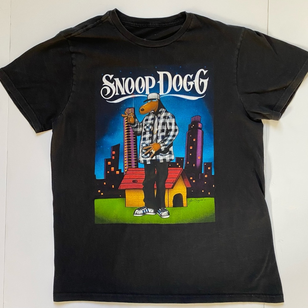 Snoop Dogg T-shirt Medium West Coast Rap Tha Dogg Collection Joe Cool Black Mens